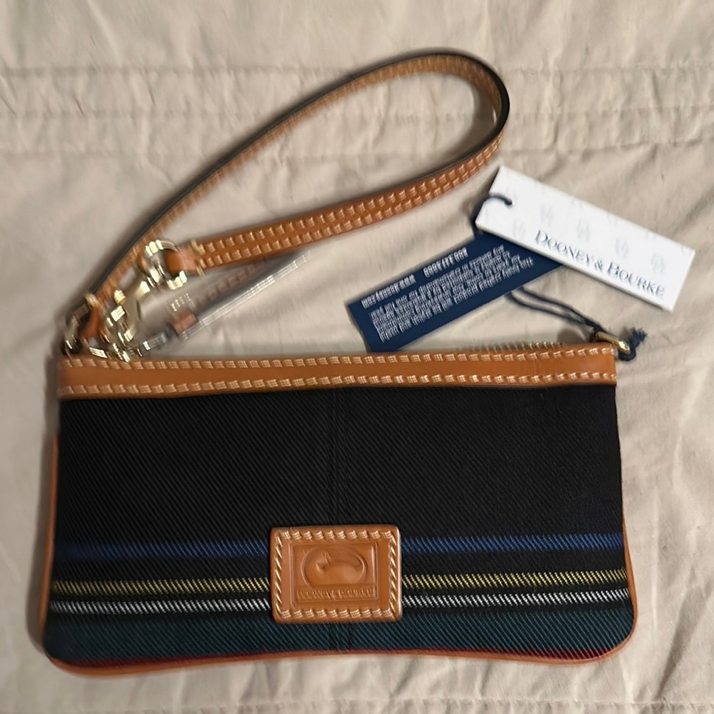Dooney & Bourke Black and Brown Wristlet